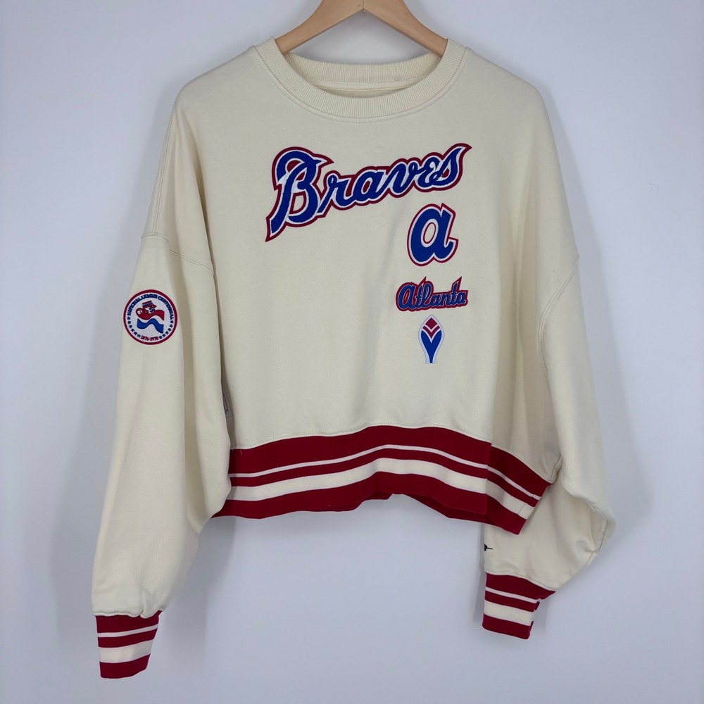 Atlanta Braves Pro Standard Cooperstown Collection Sweatshirt Womens M Cropped